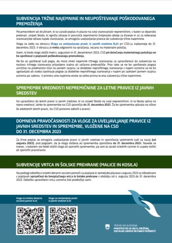 Pomoč žrtvam poplav in plazov v avgustu 2023