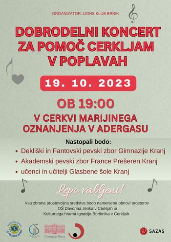 DOBRODELNI KONCERT - SREDSTVA NAMENJENA OBNOVI KULTURNEGA HRAMA IN OSNOVNE ŠOLE