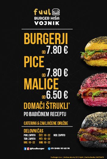 Vabljeni na odprtje FULL BURGER HIŠE v Vojniku