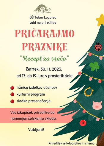 Vabilo PRIČARAJMO PRAZNIKE - NOVOLETNA TRŽNICA