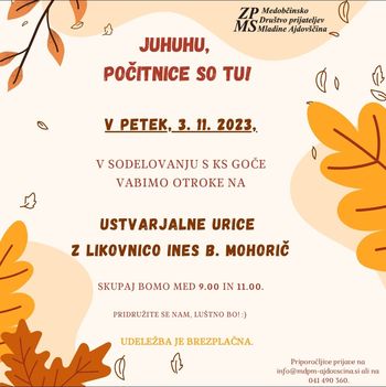 Ustavarjalne urice na Gočah