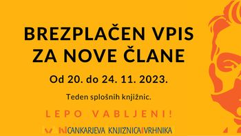 Teden splošnih knjižnic – brezplačen vpis za nove člane in Feri Lainšček