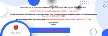 V javni obravnavi je Proračun Občine Logatec za leto 2024 