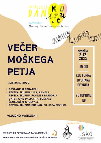 Večer moškega petja na Ta veseli dan slovenske kulture