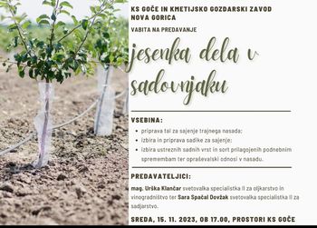 Predavanje: Jesenska dela v sadovnjaku