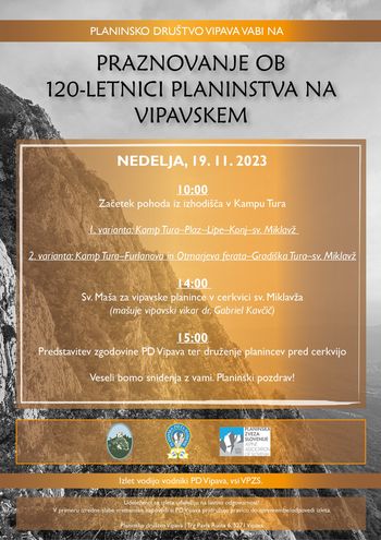 Praznovanje ob 120-letnici planinstva na Vipavskem 