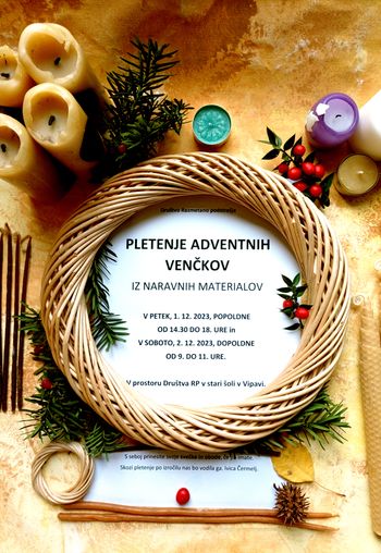 Pletenje adventnih venčkov v Vipavi