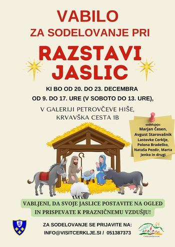 Vabilo za sodelovanje pri razstavi jaslic!