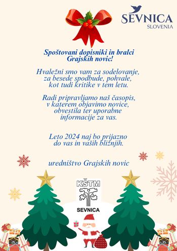 Voščilo in zahvala dopisnikom in bralcem!