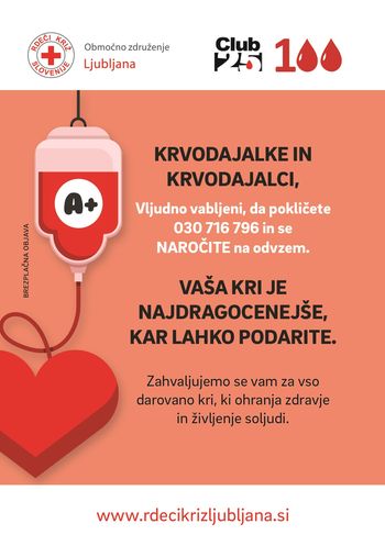 Krvodajalske akcije v januarju 2024