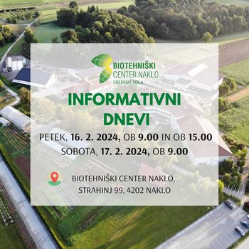 Biotehnični center Naklo vabi na Informativne dneve 2024