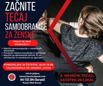 Novo Leto, novi podvigi - Pridružite se tečaju samoobrambe za ženske v KK Kensei! 