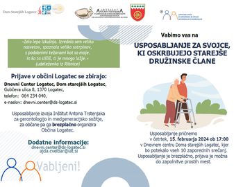 Praktične informacije o usposabljanju za družinske in druge neformalne oskrbovance