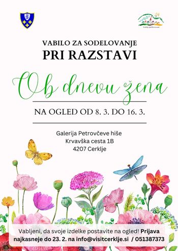 Vabilo za sodelovanje pri razstavi Ob dnevu žena! 