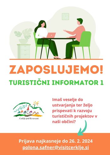 Zaposlujemo - Turistični informator I