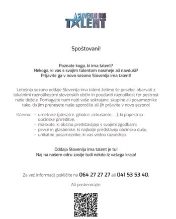 Prijavite se na SLOVENIJA IMA TALENT!