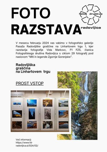 “Miti in legende na Zgornji Gorenjski”, fotografska razstava Vide Markovc
