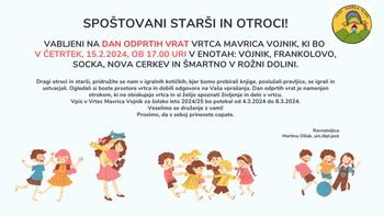 Dan odprtih vrat v Vrtcu Mavrica Vojnik
