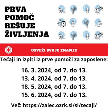 Tečaji in izpiti iz prve pomoči za zaposlene
