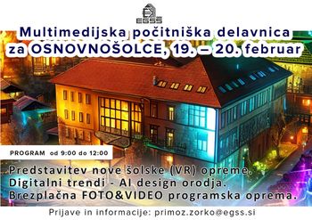 Brezplačna dvodnevna počitniška delavnica za osnovnošolce na EGSŠ Radovljica