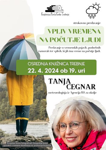 Predavanje Tanje Cegnar Vpliv vremena na počutje ljudi
