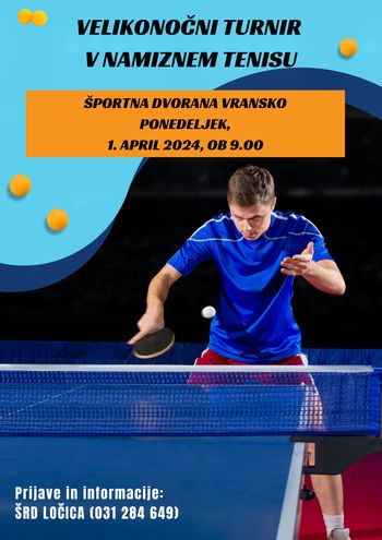 VELIKONOČNI TURNIR V NAMIZNEM TENISU