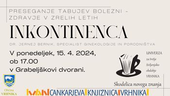 Predavanje: inkontinenca oziroma nehotno uhajanje urina