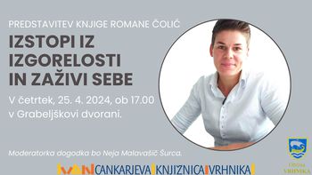 Predstavitev knjige Romane Čolić: Izstopi iz izgorelosti in zaživi sebe