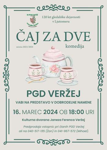 PGD VERŽEJ VABI NA PREDSTAVO V DOBRODELNE NAMENE 