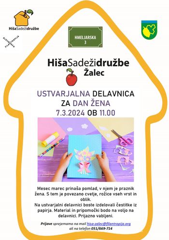 USTVARJALNA DELAVNICA ZA DAN ŽENA