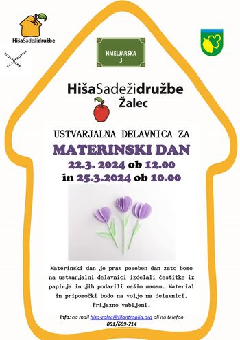 USTVARJALA DELAVNICA ZA MATERINSKI DAN