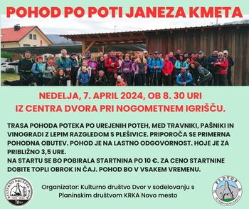 TRADICIONALNI POHOD PO POTI JANEZA KMETA 2024