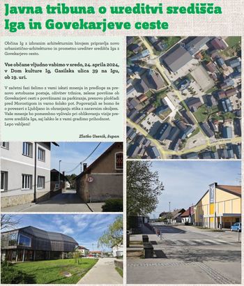 Javna tribuna o ureditvi središča Iga 