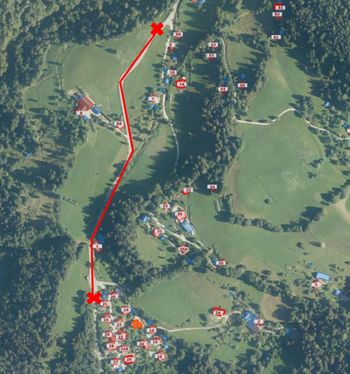 Popolna zapora ceste proti Planini pod Golico