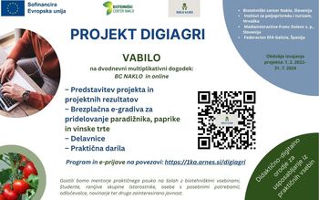 Biotehniški center Naklo ob dnevu odprtih vrat vabi na predstavitev izobraževalne platforme DIGIAGRI