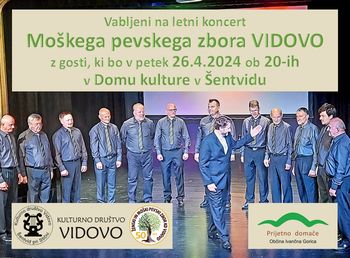Letni koncert Moškega pevskega zbora VIDOVO