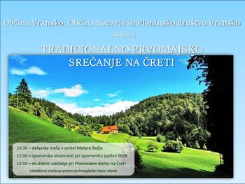 TRADICIONALNO PRVOMAJSKO SREČANJE NA ČRETI