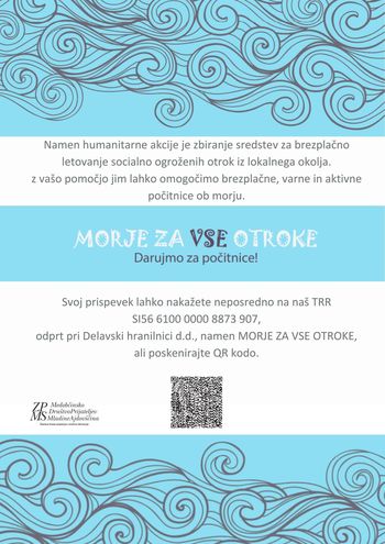 Humanitarni projekt Morje za vse otroke – Darujmo za počitnice!
