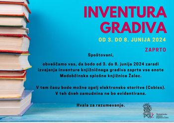 Obvestilo o inventuri knjižničnega gradiva