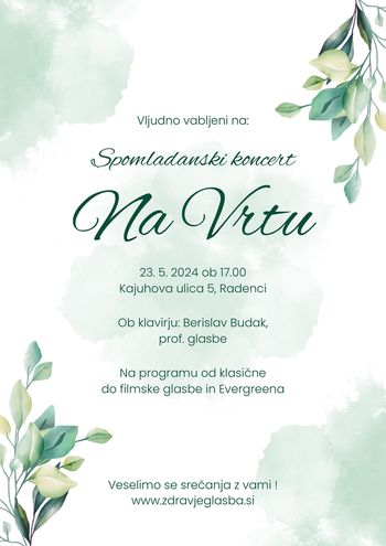 SPOMLADANSKI KONCERT NA VRTU