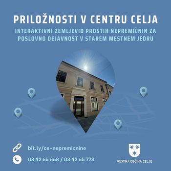 Poslovne priložnosti v centru Celja – interaktivni zemljevid prostih nepremičnin za poslovno dejavnost