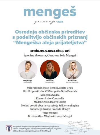 VABLJENI NA MENGEŠKO ALEJO PRIJATELJSTVA