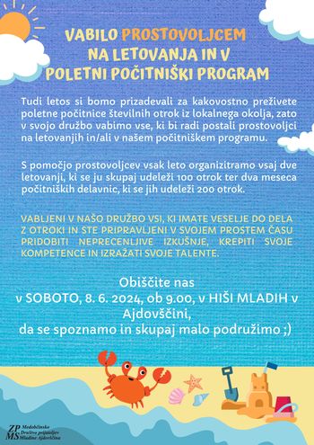 Prostovoljci, dobrodošli v MDPM Ajdovščina.