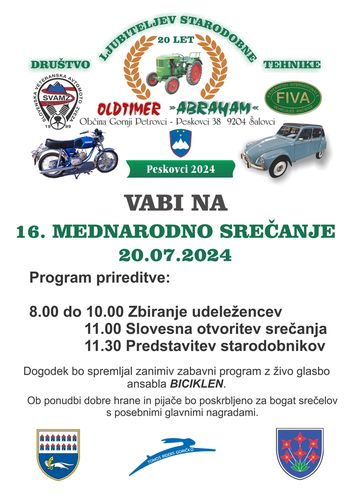 16. Mednarodno srečanje starodobnih vozil in tehnike