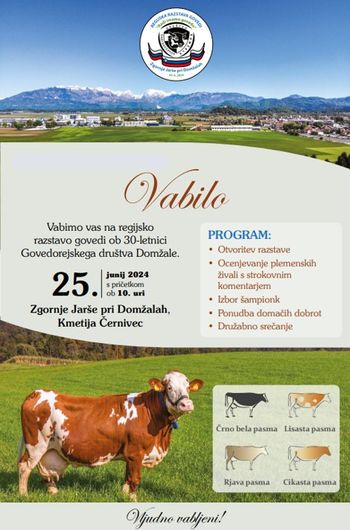 GOVEDOREJSKO DRUŠTVO DOMŽALE VABI