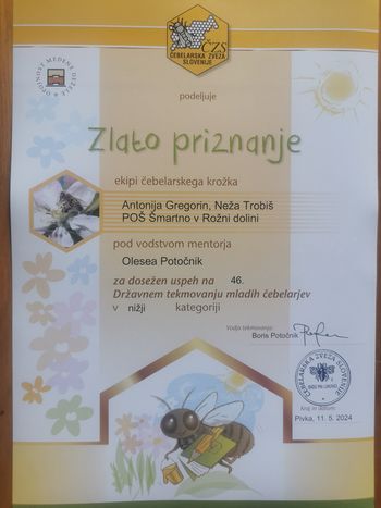 Državno srečanje in tekmovanje mladih čebelarjev je končano