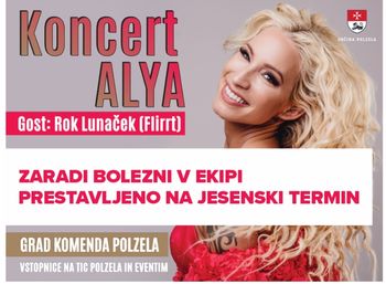 Poletni večer z ALYO - ZARADI BOLEZNI V EKIPI PRESTAVLJEN NA JESENSKI TERMIN