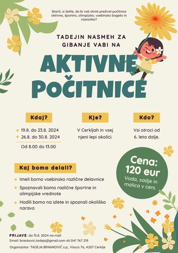 Aktivne počitnice s Tadejo Brankovič za otroke