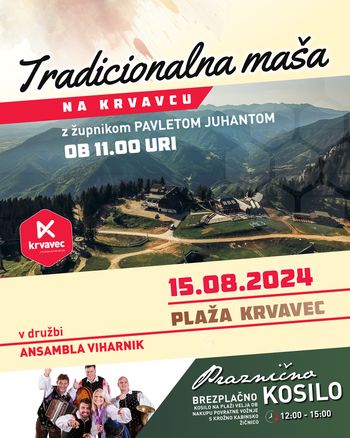 Tradicionalna maša na veliki šmaren na Plaži Krvavec