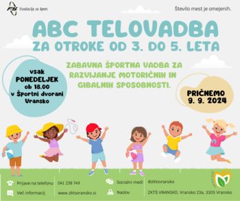 VABILO K VPISU OTROK OD 3 DO 5 LET NA ABC TELOVADBO